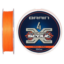 Шнур Brain Scout 4X 150m (fluoro Orange) 0.100mm 5.8kg