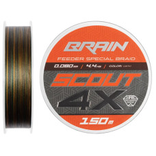 Шнур Brain Scout 4X 150m (camo) 0.080mm 4.4kg