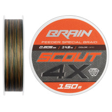 Шнур Brain Scout 4X 150m (camo) 0.205mm 14.6kg