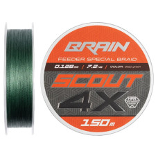 Шнур Brain Scout 4X 150m (deep green) 0.128mm 7.2kg