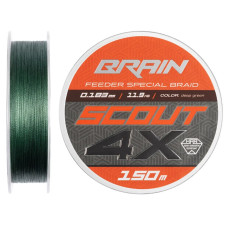 Шнур Brain Scout 4X 150m (deep green) 0.183mm 11.9kg