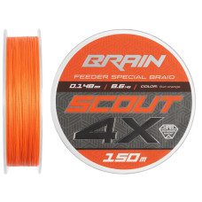 Шнур Brain Scout 4X 150m (fluoro Orange) 0.148mm 8.6kg
