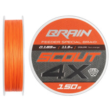 Шнур Brain Scout 4X 150m (fluoro Orange) 0.183mm 11.9kg
