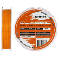 Волосінь Brain Classic Carp Line (solid orange) 150m 0.30mm 20lb 8.8kg