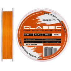 Волосінь Brain Classic Carp Line (solid orange) 150m 0.35mm 25lb 10.7kg