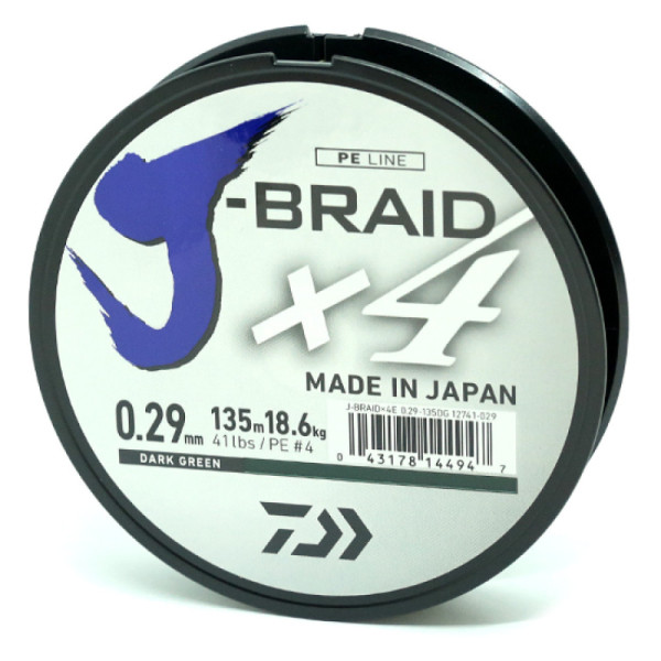 Шнур Daiwa J-Braid X4 0.29мм 135м Yellow