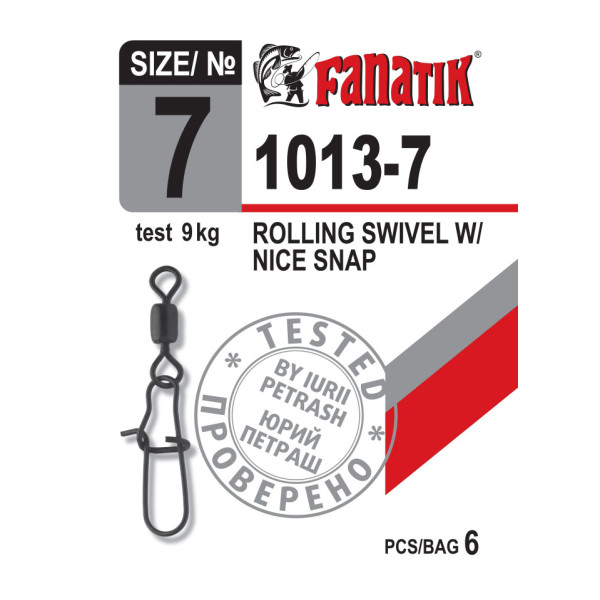 Застібка американка з вертлюгом Fanatik 1013-7 тест 9 кг