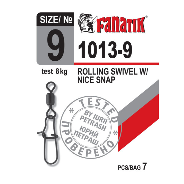 Застібка американка з вертлюгом Fanatik 1013-9 тест 8 кг