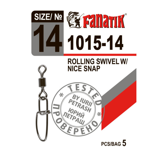 Застібка з вертлюгом Fanatik 1015-14 тест 5 кг