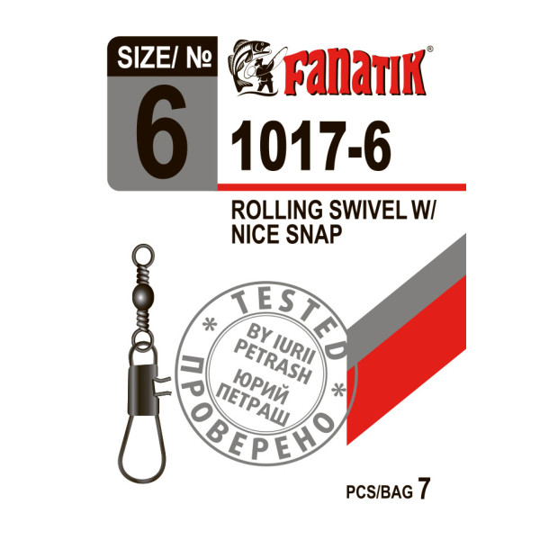 Застібка з вертлюгом Fanatik 1017-6 тест 9 кг