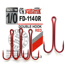 FD-1140 Red № 1/0 Подвійний гачок Fanatik