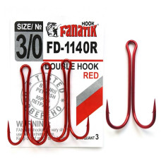 FD-1140 Red № 3/0 Подвійний гачок Fanatik