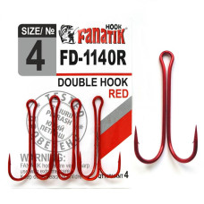FD-1140 Red № 4 Подвійний гачок Fanatik