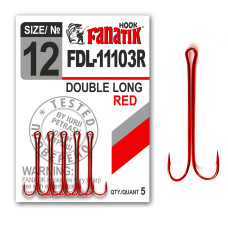 FDL-11103 Red № 12 Подвійний гачок Fanatik