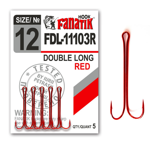 FDL-11103 Red № 12 Подвійний гачок Fanatik