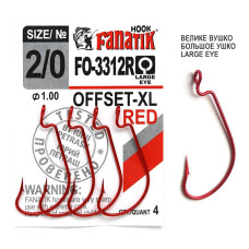 FO-3312-XL Red № 2/0 Офсетний гачок Fanatik