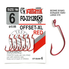 FO-3312-XL Red № 6 Офсетний гачок Fanatik