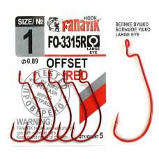 FO-3315 Red № 1 Офсетний гачок Fanatik
