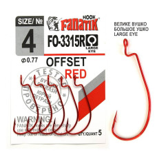 FO-3315 Red № 4 Офсетний гачок Fanatik