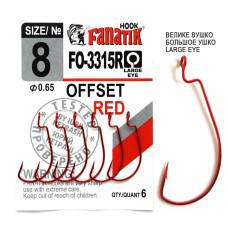 FO-3315 Red № 8 Офсетний гачок Fanatik