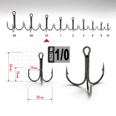 FT-1103 №1/0 Потрійний гачок Fanatik