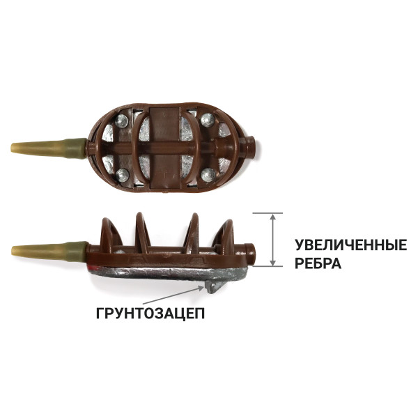 Годівниця Fanatik Флет з грунтозацепом, вага 80 гр