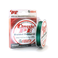 Шнур плетений Fanatik Classik PE X4 100 m (#0,6) 0.12 mm 5.4 kg Green