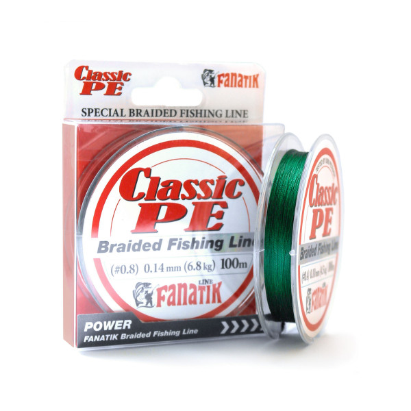 Шнур плетений Fanatik Classik PE X4 100 m (#0.8) 0.14 mm 6.8 kg Green