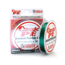 Шнур плетений Fanatik Classik PE X4 100 m (#1.0) 0.16 mm 8.1kg Green