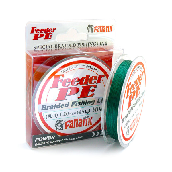 Шнур плетений Fanatik Feeder PE X4 140 m (#0,4) 0.10 mm Green