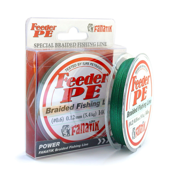 Шнур плетений Fanatik Feeder PE X4 140 m (#0,6) 0.12 mm Green