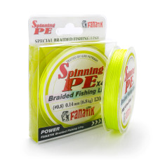 Шнур плетений Fanatik Spinning PE X4 120 m (#0,8) 0.14 mm 6,8 kg Yellow