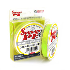 Шнур плетений Fanatik Spinning PE X4 150 m (#0,8) 0.14 mm 6,8 kg Yellow
