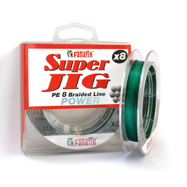 Шнур плетений Fanatik Super Jig PE X8 100 m (#1.2) 0.18 mm 12.0 kg Green