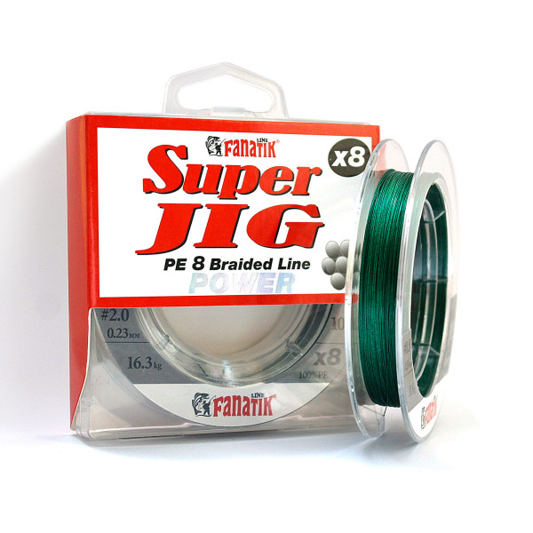 Шнур плетений Fanatik Super Jig PE X8 100 m (#2.0) 0.23 mm 16.3 kg Green