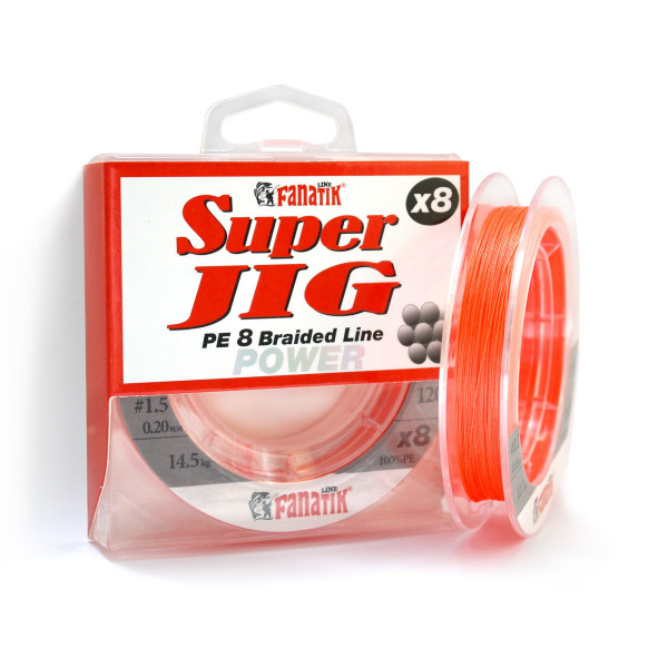 Шнур плетений Fanatik Super Jig PE X8 120 m (#1.5) 0.20 mm 14.5 kg Orange