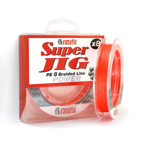 Шнур плетений Fanatik Super Jig PE X8 120 m (#2.0) 0.23 mm 16.3 kg Orange