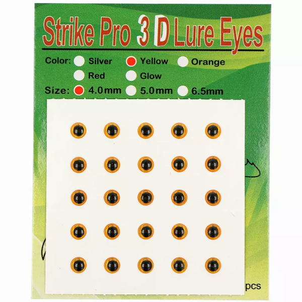 Очі Strike Pro 3D 4мм для воблера(25шт)Red