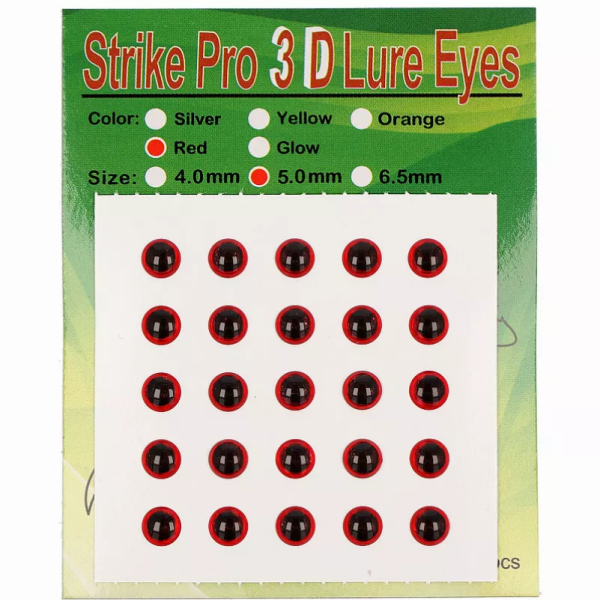 Очі Strike Pro 3D 5мм для воблера(25шт)Silver