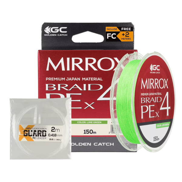 Шнур GC Mirrox PE X4 150м Lime Green #0.6