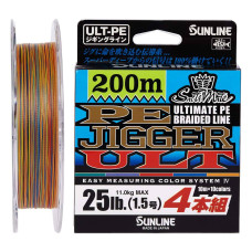 Шнур Sunline PE-Jigger ULT 200m (multicolor) #1.7/0.225mm 30lb/13.0kg