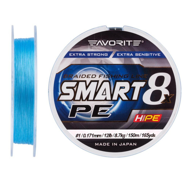 Шнур Favorite Smart PE 8x 150м (sky blue) #1/0.171 mm 12lb/8.7 kg