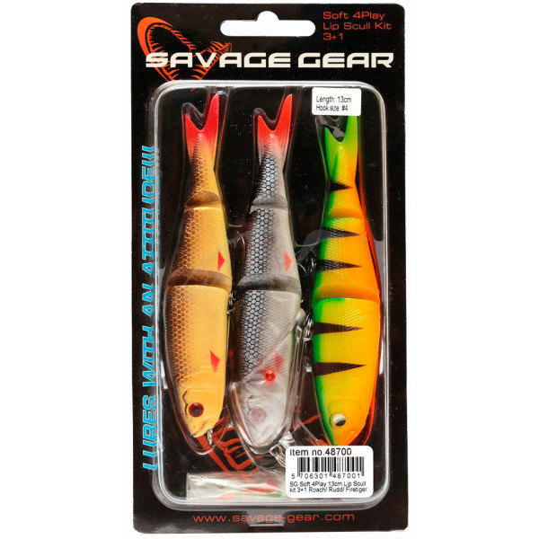 Силікон Savage Gear Soft 4Play 95mm Lip Scull kit 3+1 Roach/ Rudd/ Firetiger