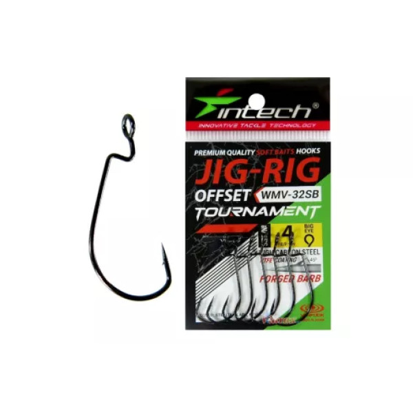 Крючки Intech Tournament Jig-Rig Offset WMV-32SB №6 (6шт/уп)