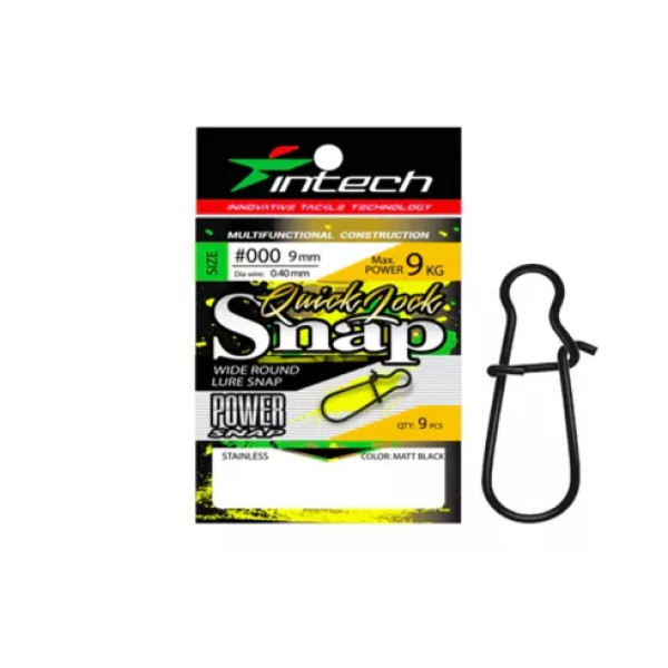 Застежка Intech Quick lock Snap Matt black #000 (9 шт/уп)