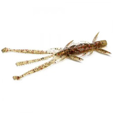 FishUP Shrimp 3.6" (7шт), #045 - Green Pumpkin/Red & Black