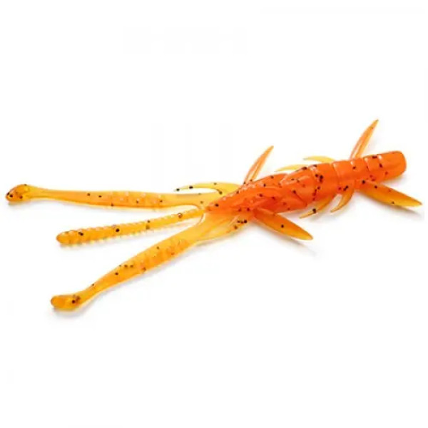 FishUP Shrimp 3.6" (7шт), #049 - Orange Pumpkin/Black