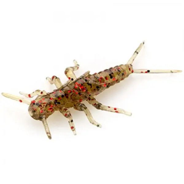 FishUP Stonefly 0.75" (12шт), #045 - Green Pumpkin/Red & Black