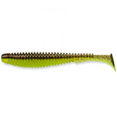 FishUP U-Shad 4" (8шт), #203 - Green Pumpkin/Flo Chartreuse
