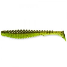 FishUP U-Shad 4" (8шт), #204 - Green Pumpkin/Chartreuse